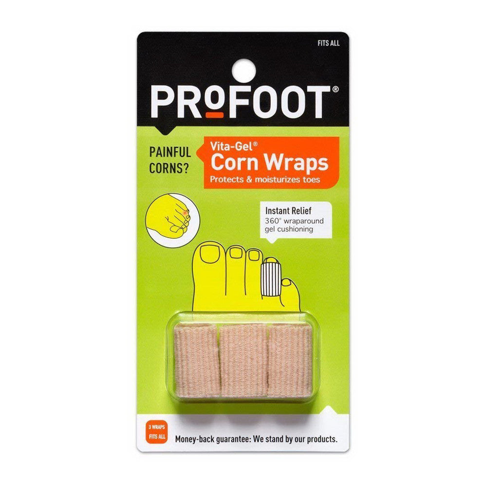 Pro Foot Vita Gel Corn Wraps Instant Relief For Toe Pain, 3 Ea